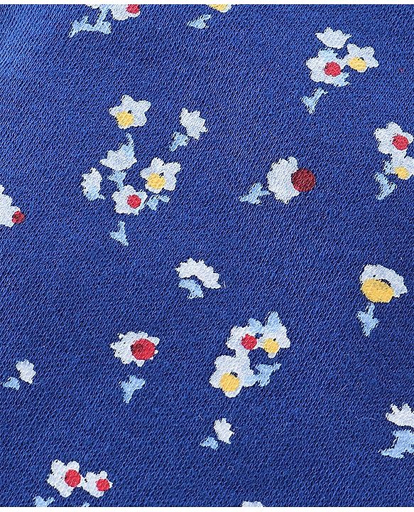 Babyhug Cotton Knit Full Length Diaper Pants Floral Print Pack Of 3 - Multicolour