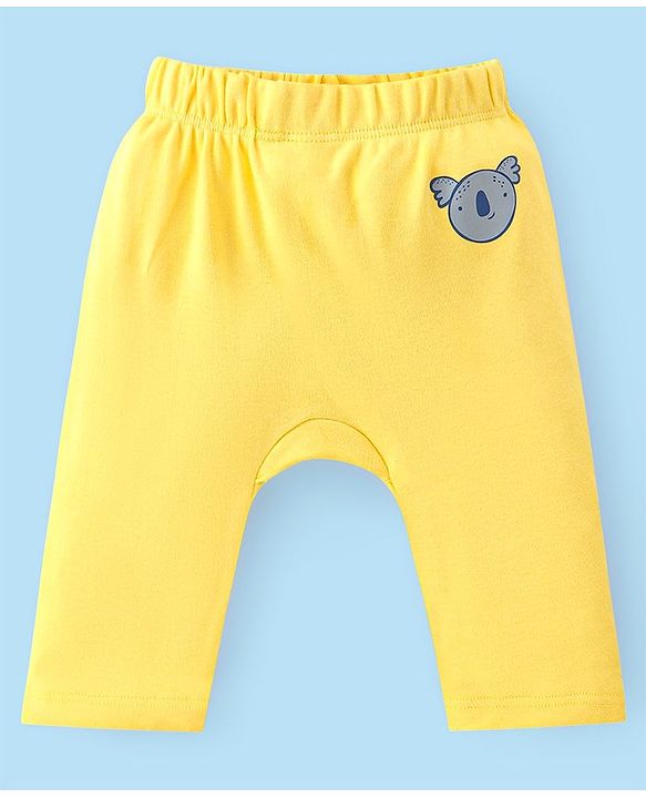 Babyhug Cotton Knit Full Length Diaper Pants Star Print Pack of 3 - Multicolour