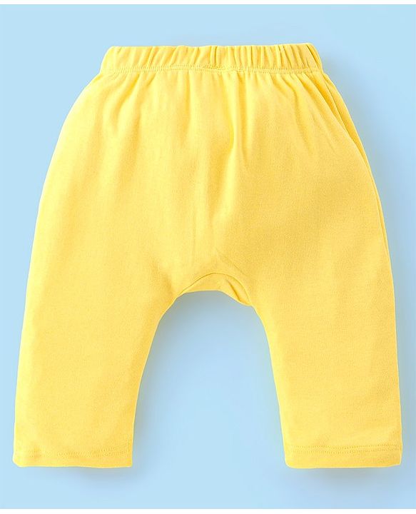 Babyhug Cotton Knit Full Length Diaper Pants Star Print Pack of 3 - Multicolour