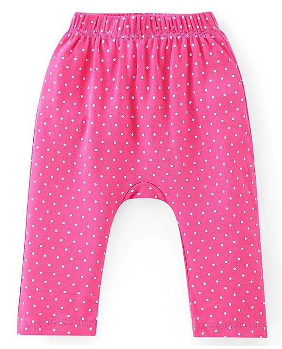 Babyhug Cotton Knit Full Length Diaper Pants Striped & Floral Print Pack Of 3 - Multicolour