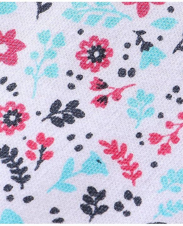 Babyhug Cotton Knit Full Length Diaper Pants Striped & Floral Print Pack Of 3 - Multicolour