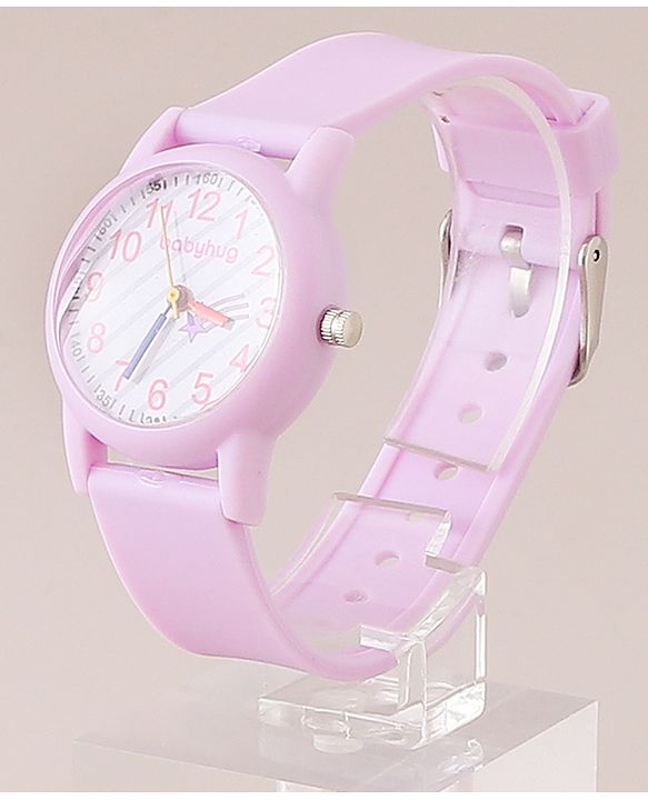 Babyhug Analog Watch with Star Print- Purple
