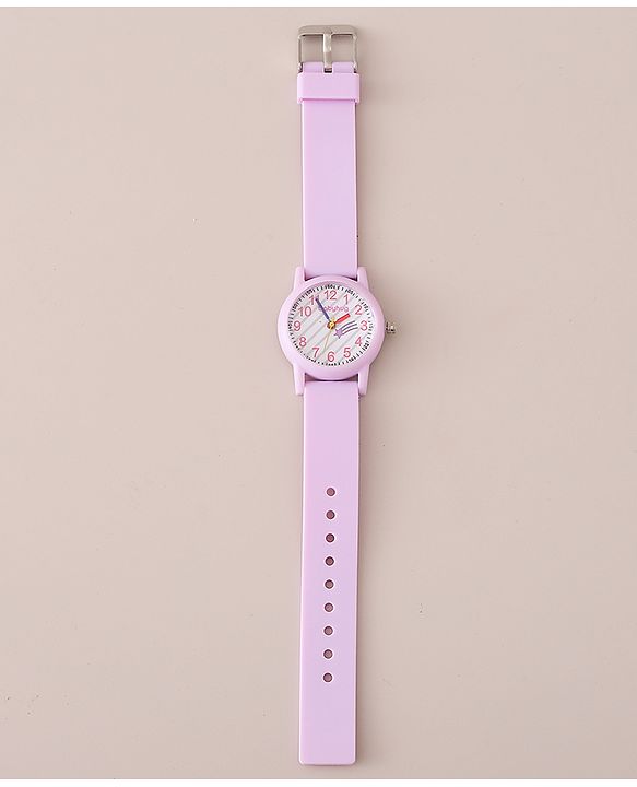 Babyhug Analog Watch with Star Print- Purple