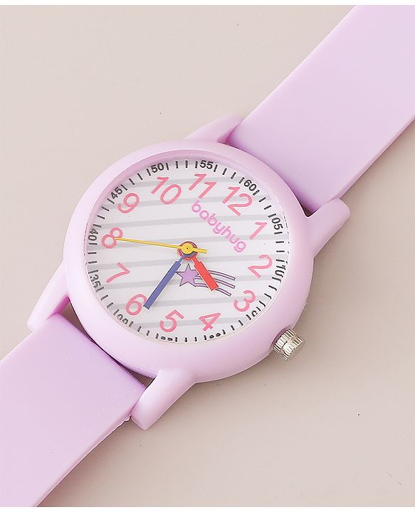 Babyhug Analog Watch with Star Print- Purple