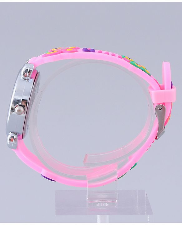 Babyhug Analog Watch with Bracelets & Butterfly Print- Multicolor