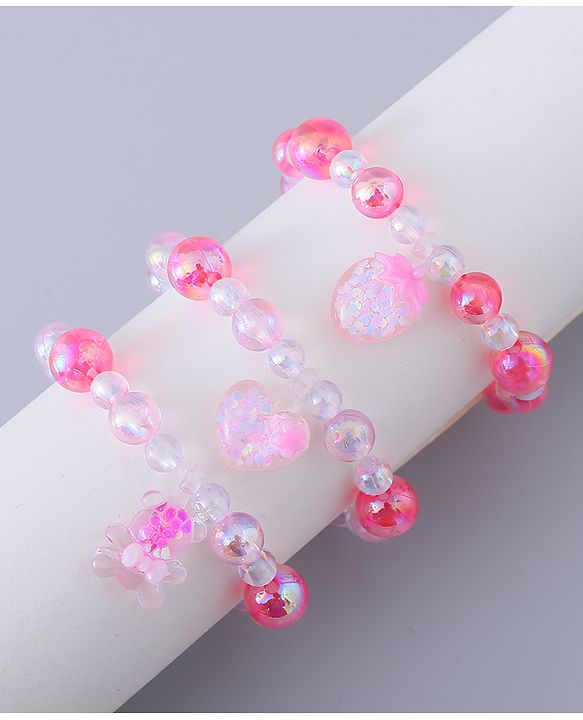 Babyhug Analog Watch with Bracelets & Floral Print- Pink