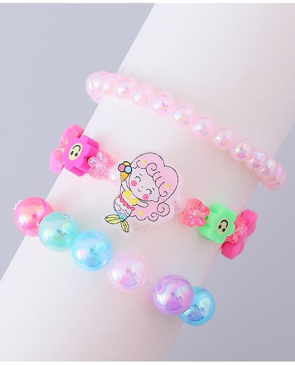 Babyhug Analog Watch with Bracelets & Mermaid Print - Multicolor