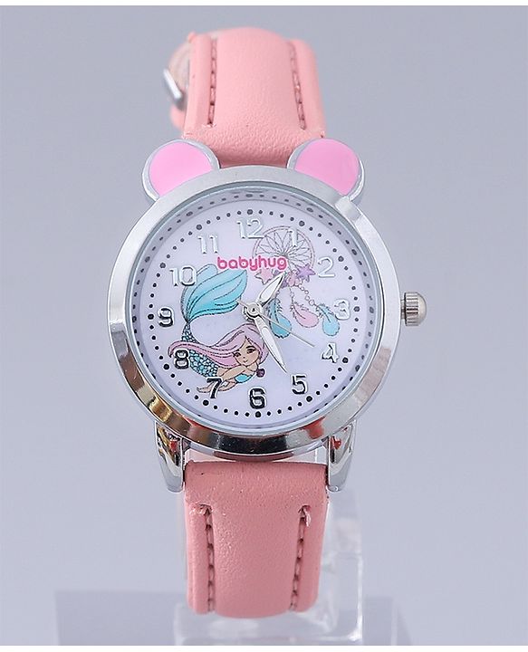 Babyhug Analog Watch with Bracelets & Mermaid Print - Multicolor