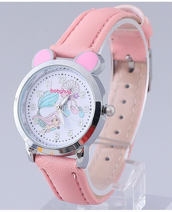 Babyhug Analog Watch with Bracelets & Mermaid Print - Multicolor