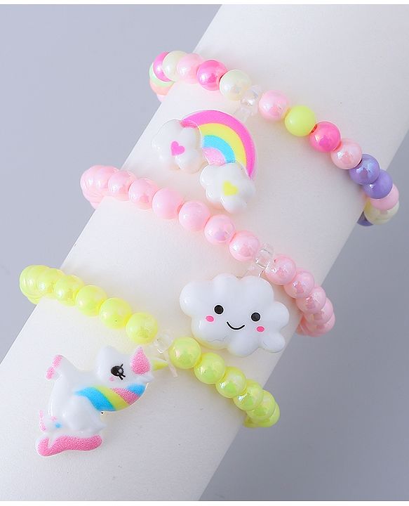 Babyhug Analog Watch with Bracelets & Unicorn Print - Multicolor