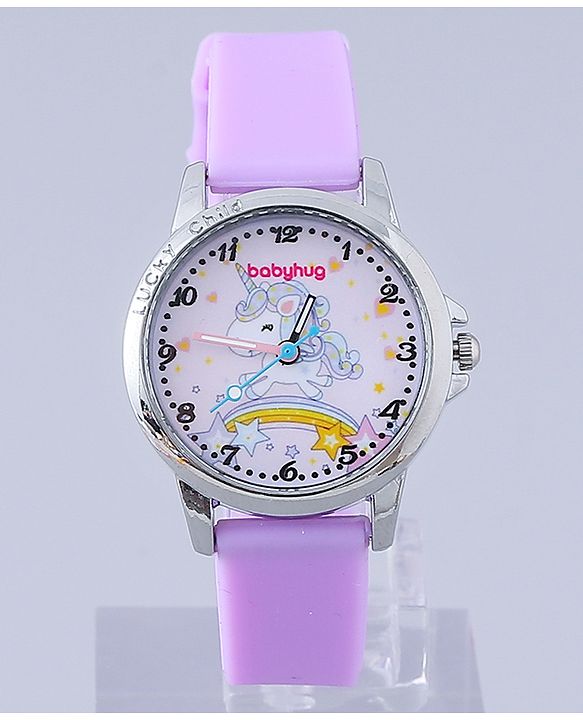 Babyhug Analog Watch with Bracelets & Unicorn Print - Multicolor