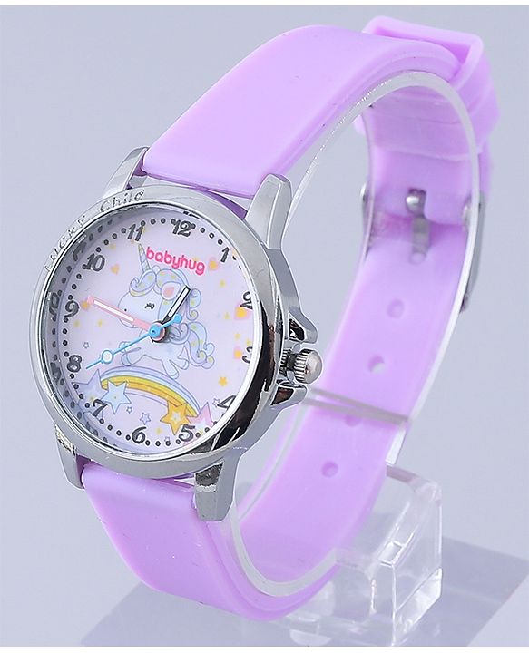 Babyhug Analog Watch with Bracelets & Unicorn Print - Multicolor