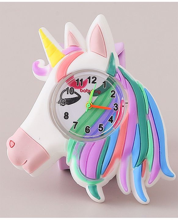 Babyhug Analog Watch with Unicorn Theme- Violet