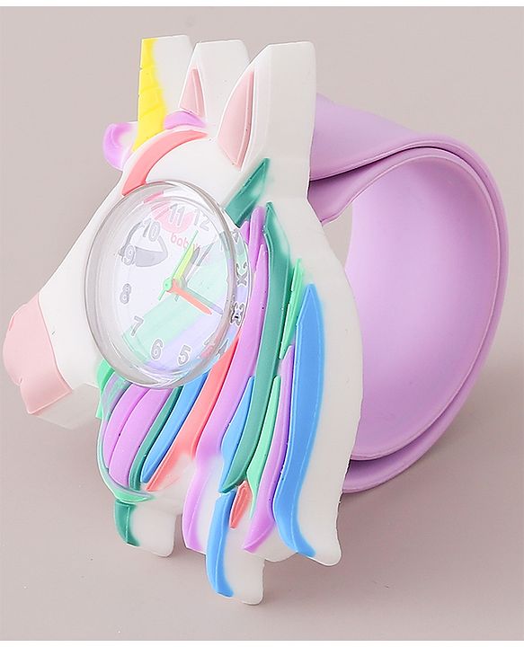 Babyhug Analog Watch with Unicorn Theme- Violet