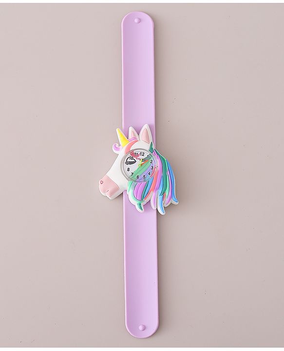 Babyhug Analog Watch with Unicorn Theme- Violet