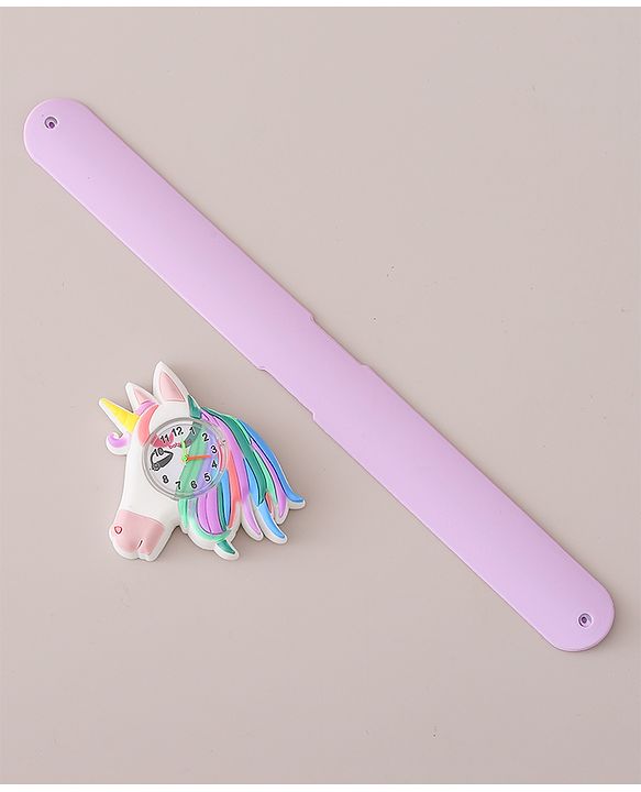 Babyhug Analog Watch with Unicorn Theme- Violet