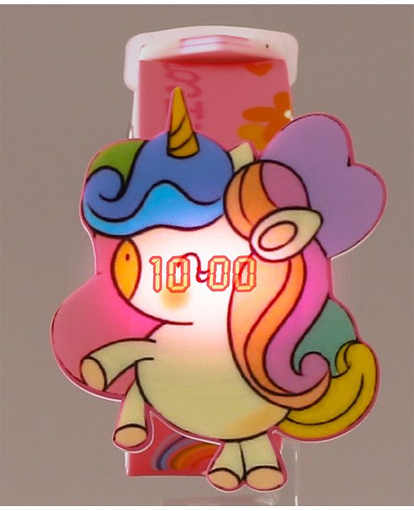 Babyhug Digital Watch with Unicorn Print - Pink