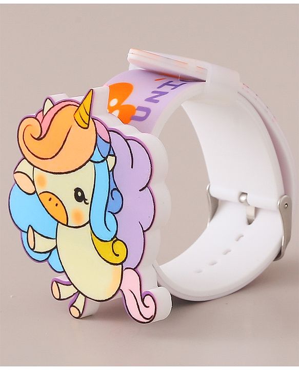 Babyhug Digital Watch with Unicorn Print - Pink