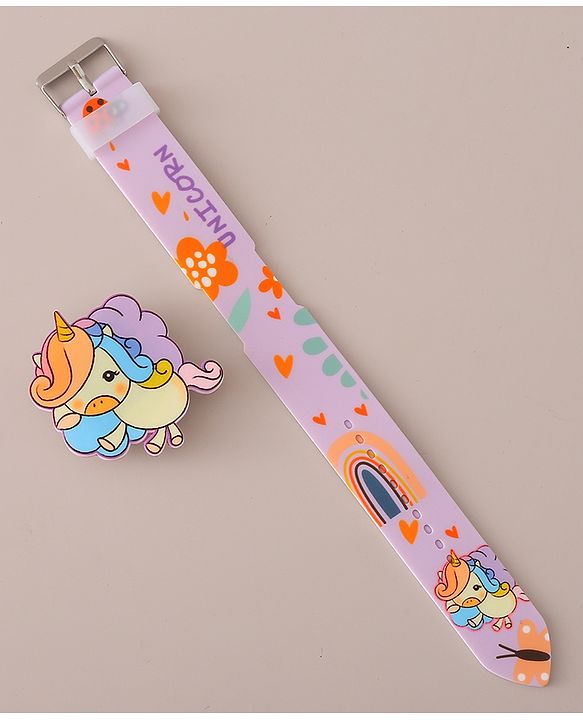 Babyhug Digital Watch with Unicorn Print - Pink