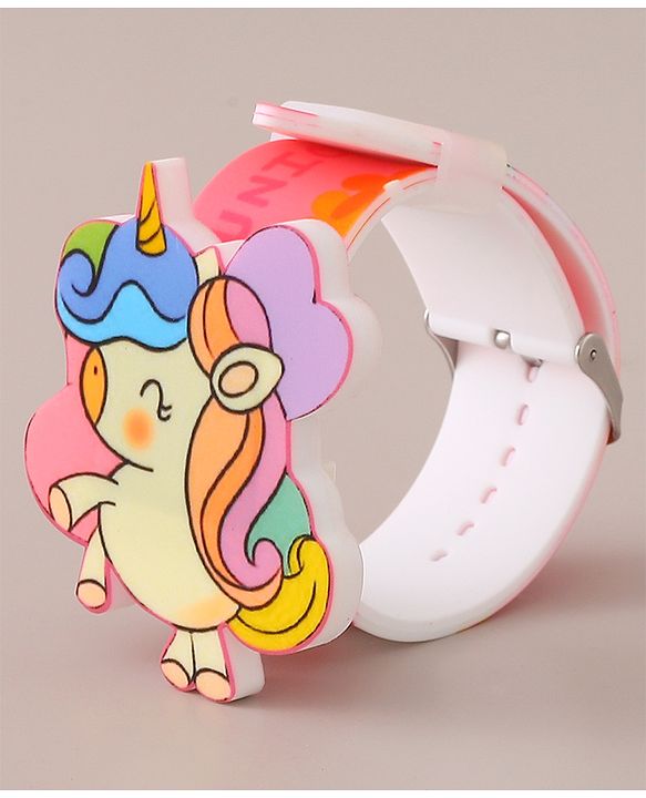 Babyhug Digital Watch with Unicorn Print - Pink