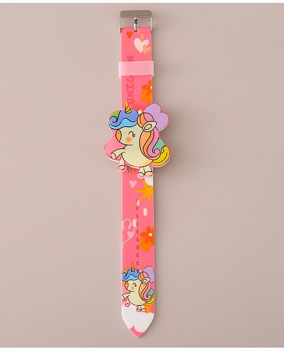 Babyhug Digital Watch with Unicorn Print - Pink