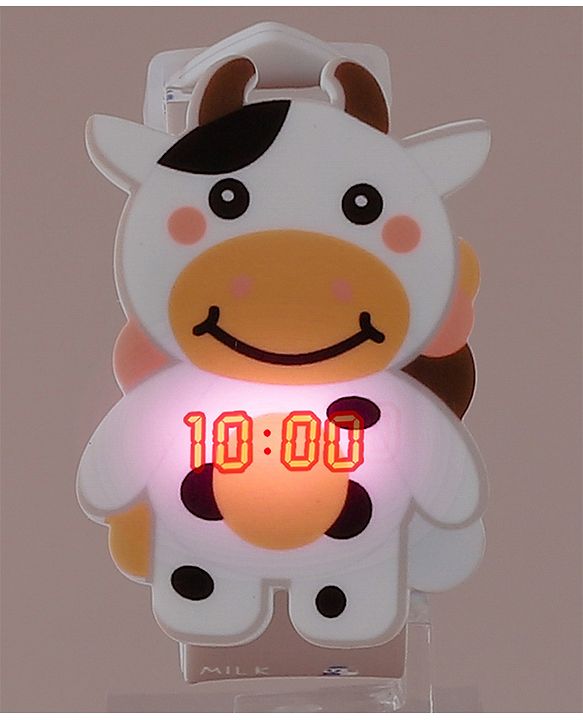 Babyhug Digital Watch with Cow Theme- Light Brown