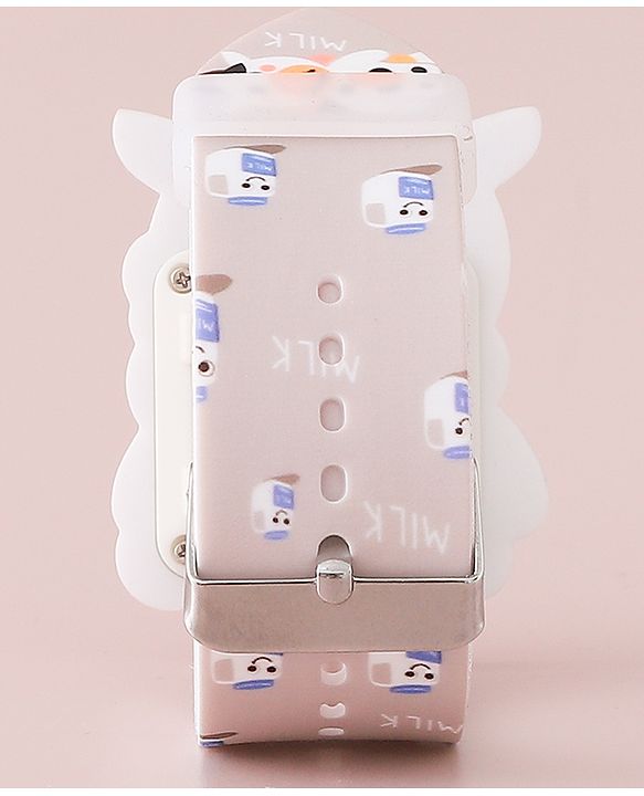 Babyhug Digital Watch with Cow Theme- Light Brown