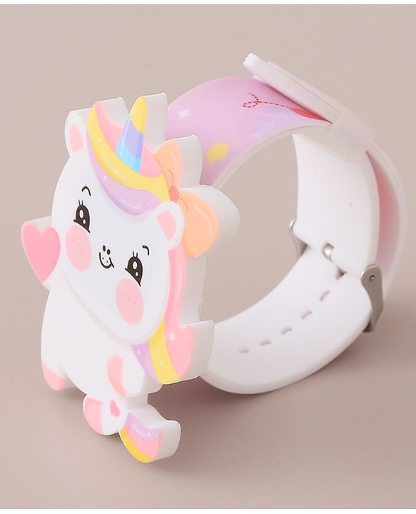 Babyhug Digital Watch with Unicorn Theme- Pink