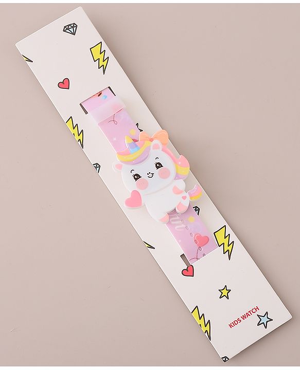 Babyhug Digital Watch with Unicorn Theme- Pink