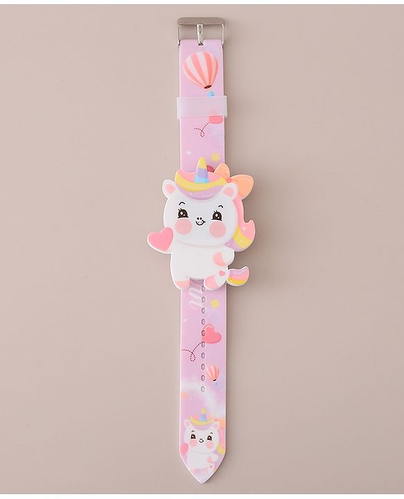 Babyhug Digital Watch with Unicorn Theme- Pink