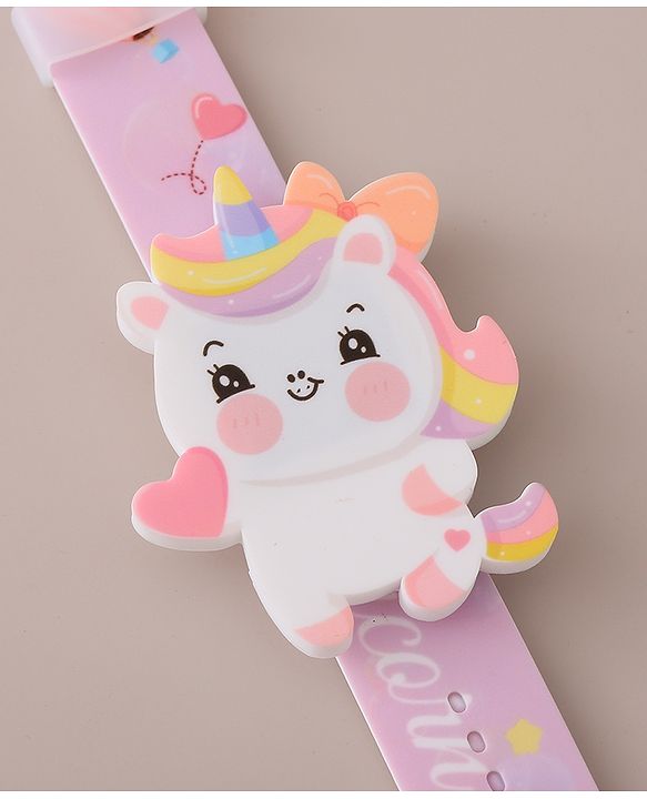 Babyhug Digital Watch with Unicorn Theme- Pink