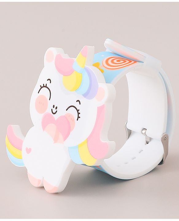 Babyhug Digital Watch with Unicorn Theme- Blue