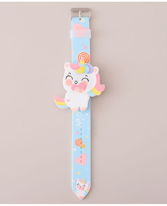 Babyhug Digital Watch with Unicorn Theme- Blue