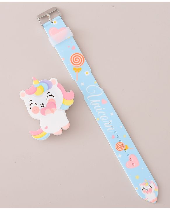 Babyhug Digital Watch with Unicorn Theme- Blue