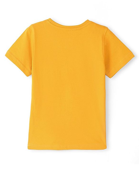 Pine Kids 100% Cotton Knit Half Sleeves Biowashed T-Shirt Gaming Console Print - Old Gold