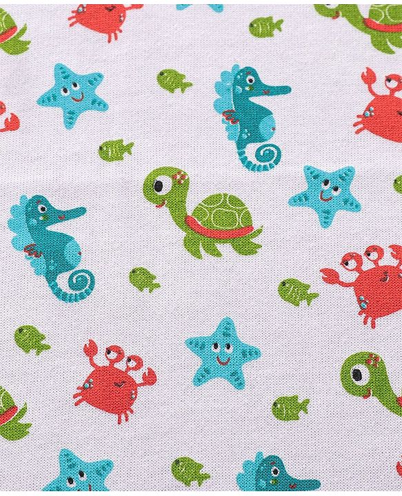 Babyhug Terry Knit Towel with Crab Print L 76.2 X B 76.2 cm- Blue