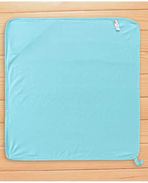 Babyhug Knit Terry Towel with Hood Animal Print L 76.2 X B 76.2 cm - Blue