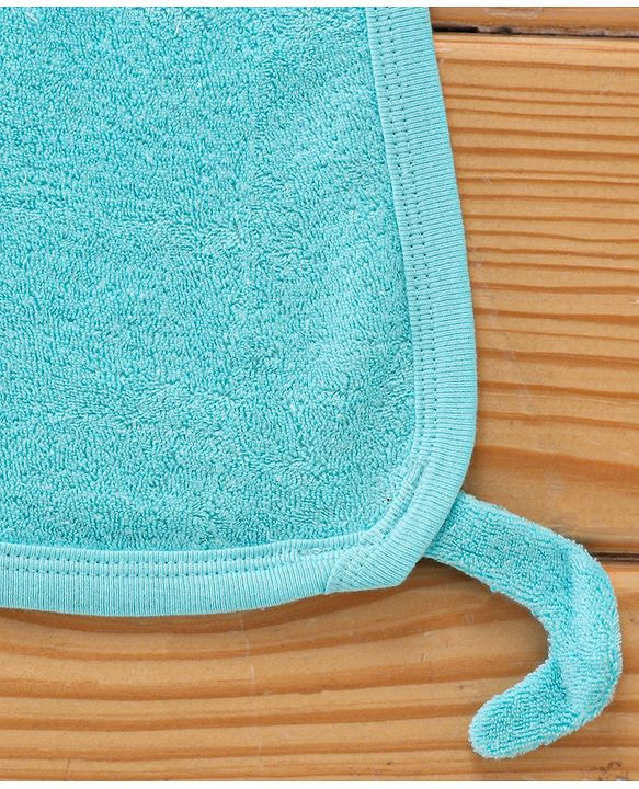 Babyhug Knit Terry Towel with Hood Animal Print L 76.2 X B 76.2 cm - Blue