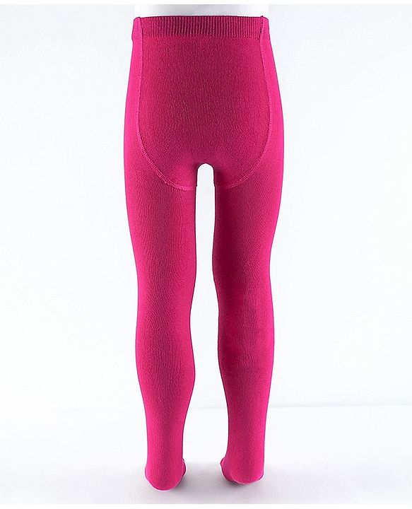 Pine Kids Full Length Footed Solid Color Tights - Pink