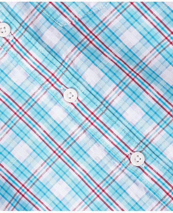 Babyhug 100% Cotton Woven Half Sleeves Checks One Pocket Shirt - Multicolour