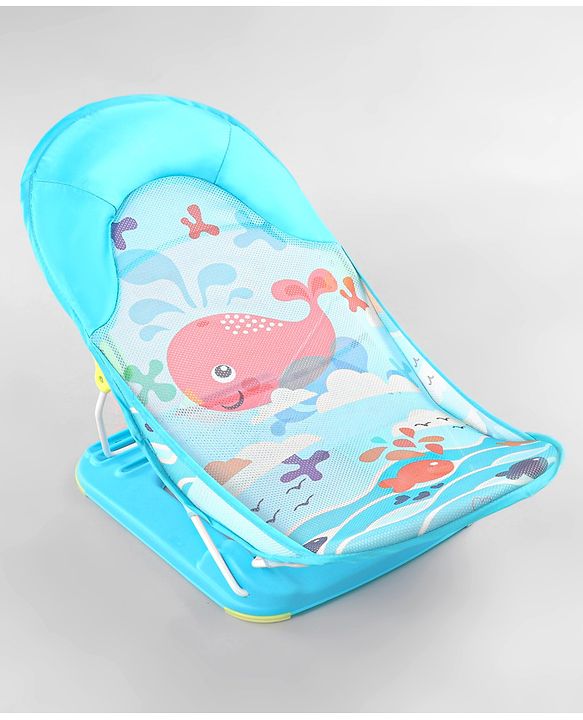 Babyhug Anti Slip Baby Bather with Aqua Print- Blue