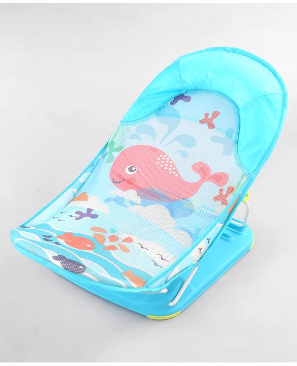 Babyhug Anti Slip Baby Bather with Aqua Print- Blue