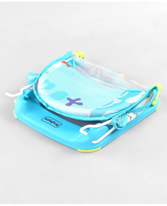 Babyhug Anti Slip Baby Bather with Aqua Print- Blue