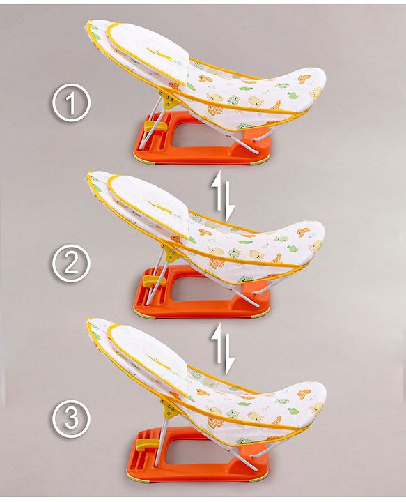 Babyhug Anti Slip Baby Bather Small with Animal Print- Orange