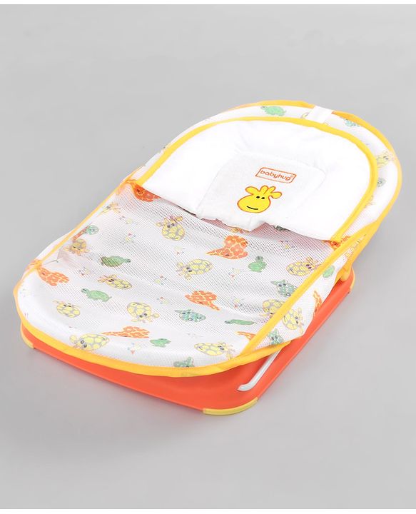 Babyhug Anti Slip Baby Bather Small with Animal Print- Orange