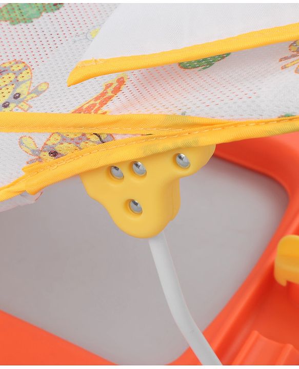 Babyhug Anti Slip Baby Bather Small with Animal Print- Orange