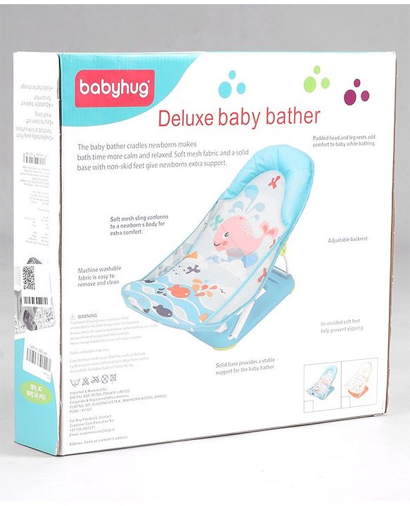 Babyhug Anti Slip Baby Bather Small with Animal Print- Orange