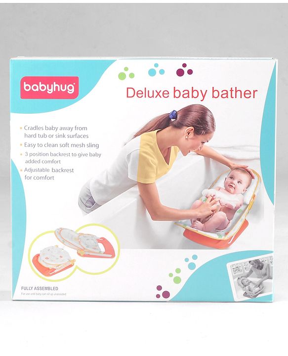 Babyhug Anti Slip Baby Bather Small with Animal Print- Orange