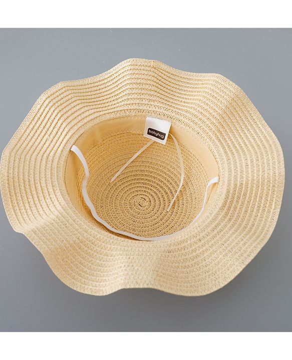 Babyhug Straw Hat with Bow Applique - Pink