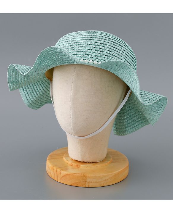 Babyhug Straw Hat with Bow Applique - Blue